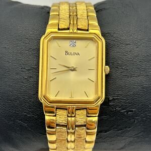 Vintage Bulova Gold Stainless Steel Men’s Watch Working New Battery